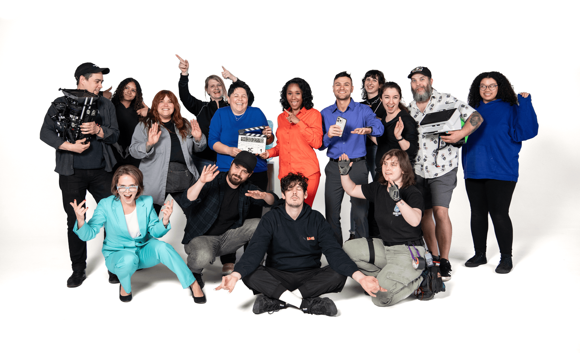 cast and crew desert island shoot